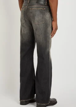 2021M paint-effect straight-leg jeans