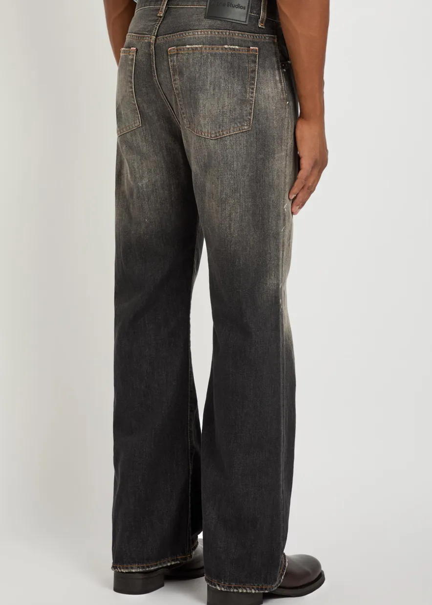 2021M paint-effect straight-leg jeans