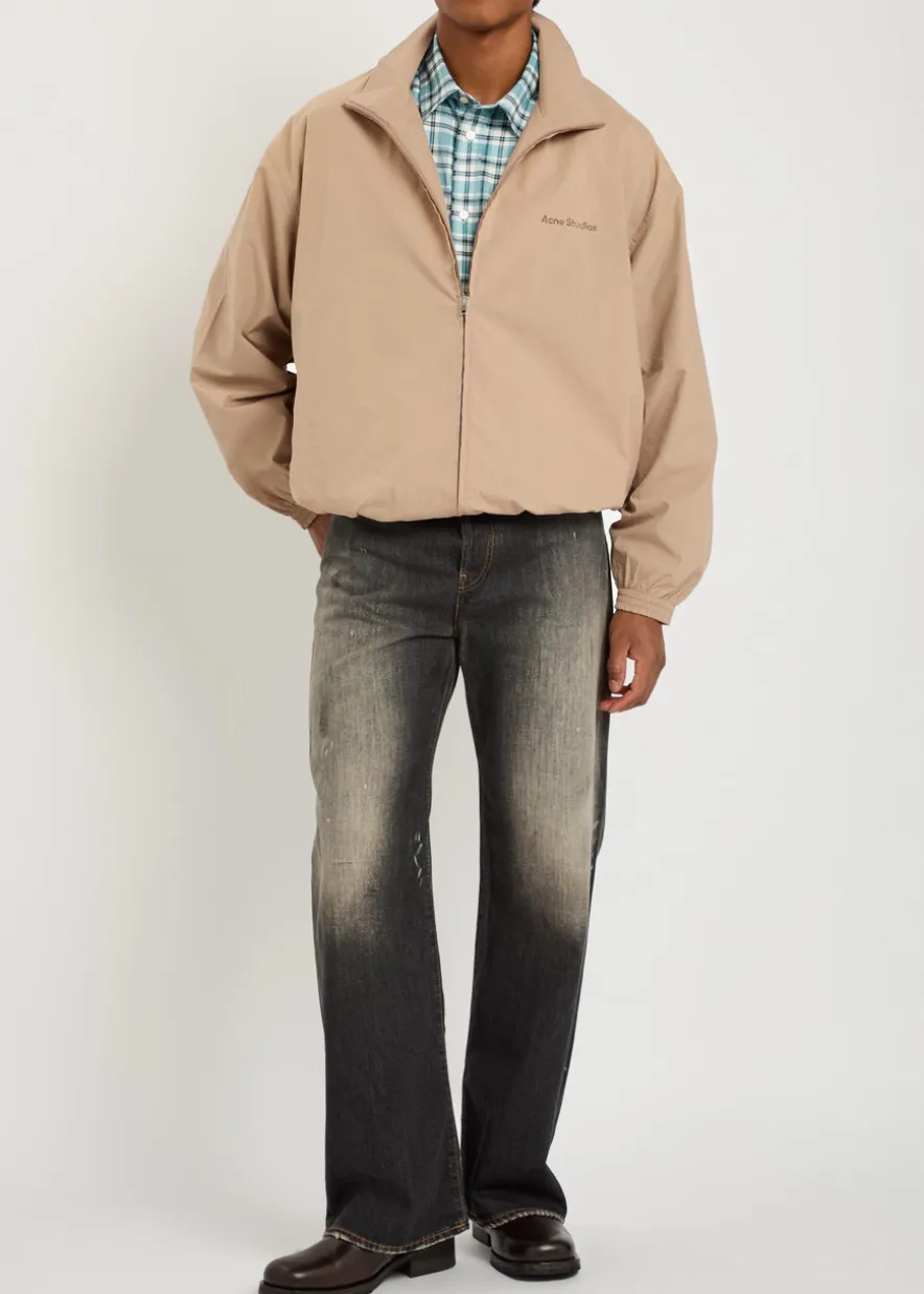 2021M paint-effect straight-leg jeans