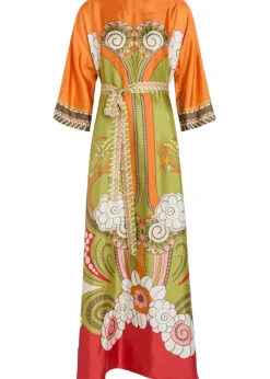 Muumuu printed silk maxi dress