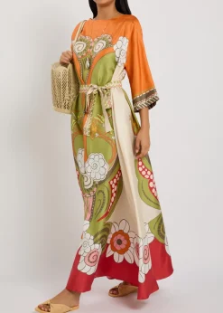 Muumuu printed silk maxi dress