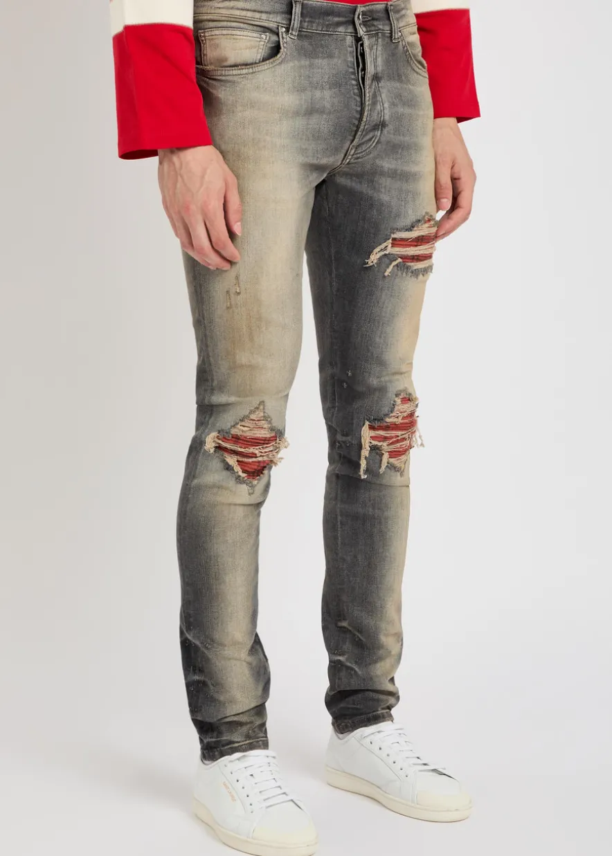 MX1 ripped slim-leg jeans