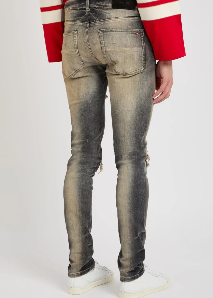 MX1 ripped slim-leg jeans