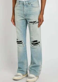 MX1 ripped straight-leg jeans
