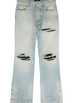 MX1 ripped straight-leg jeans