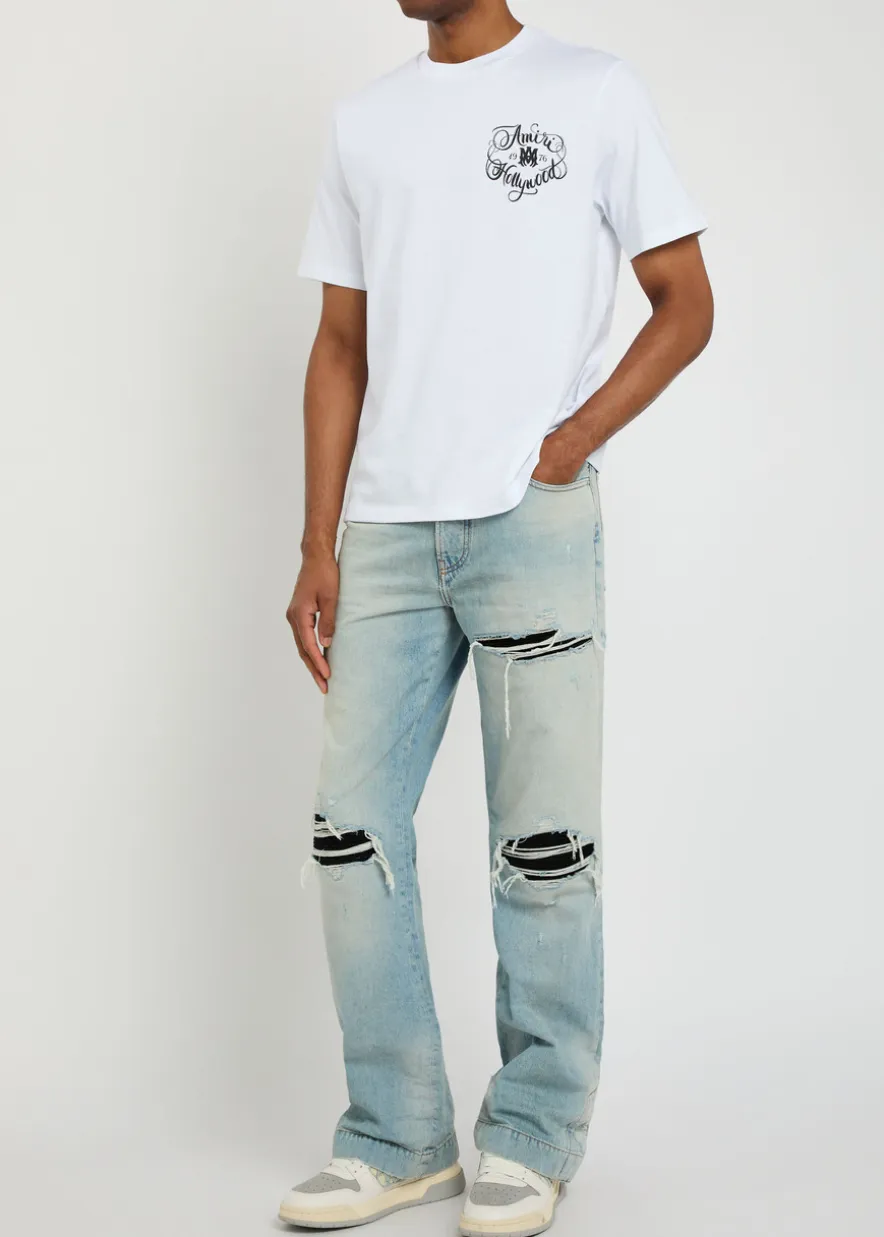 MX1 ripped straight-leg jeans
