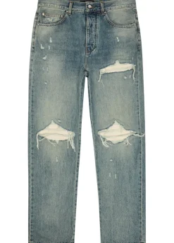 MX1 ripped straight-leg jeans