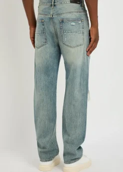 MX1 ripped straight-leg jeans