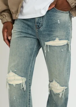MX1 ripped straight-leg jeans