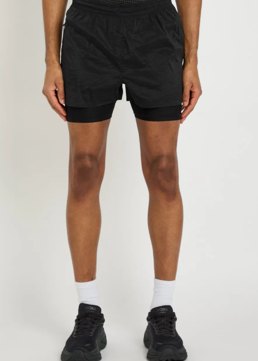 Myles crinkled stretch-nylon run shorts