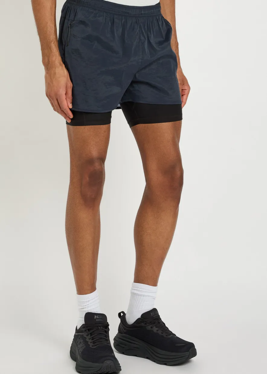 Myles crinkled stretch-nylon run shorts