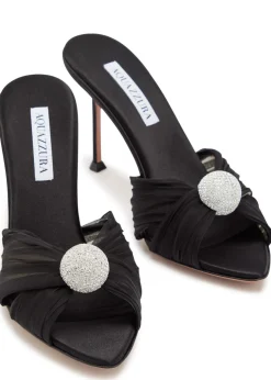Mystery 85 embellished satin mules