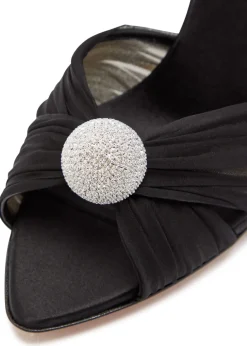 Mystery 85 embellished satin mules