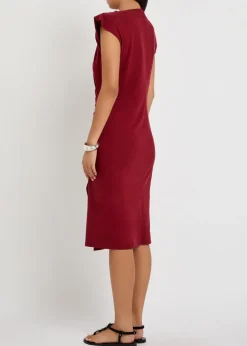 Nadeline ruched cotton midi dress