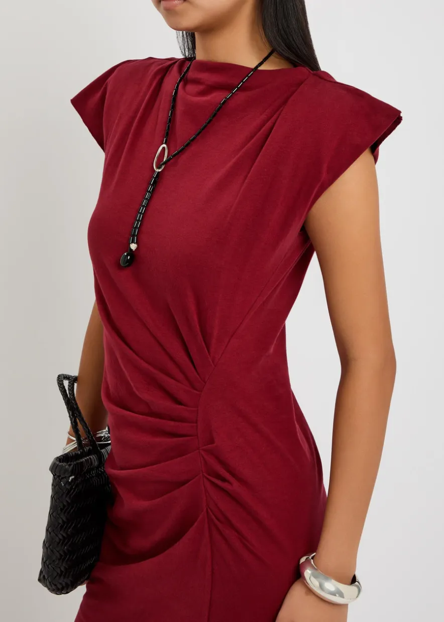 Nadeline ruched cotton midi dress