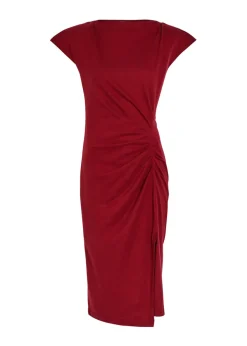 Nadeline ruched cotton midi dress