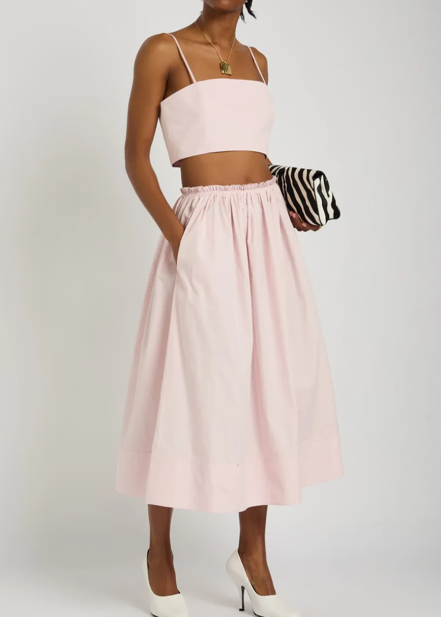 Nadir cropped cotton-poplin top