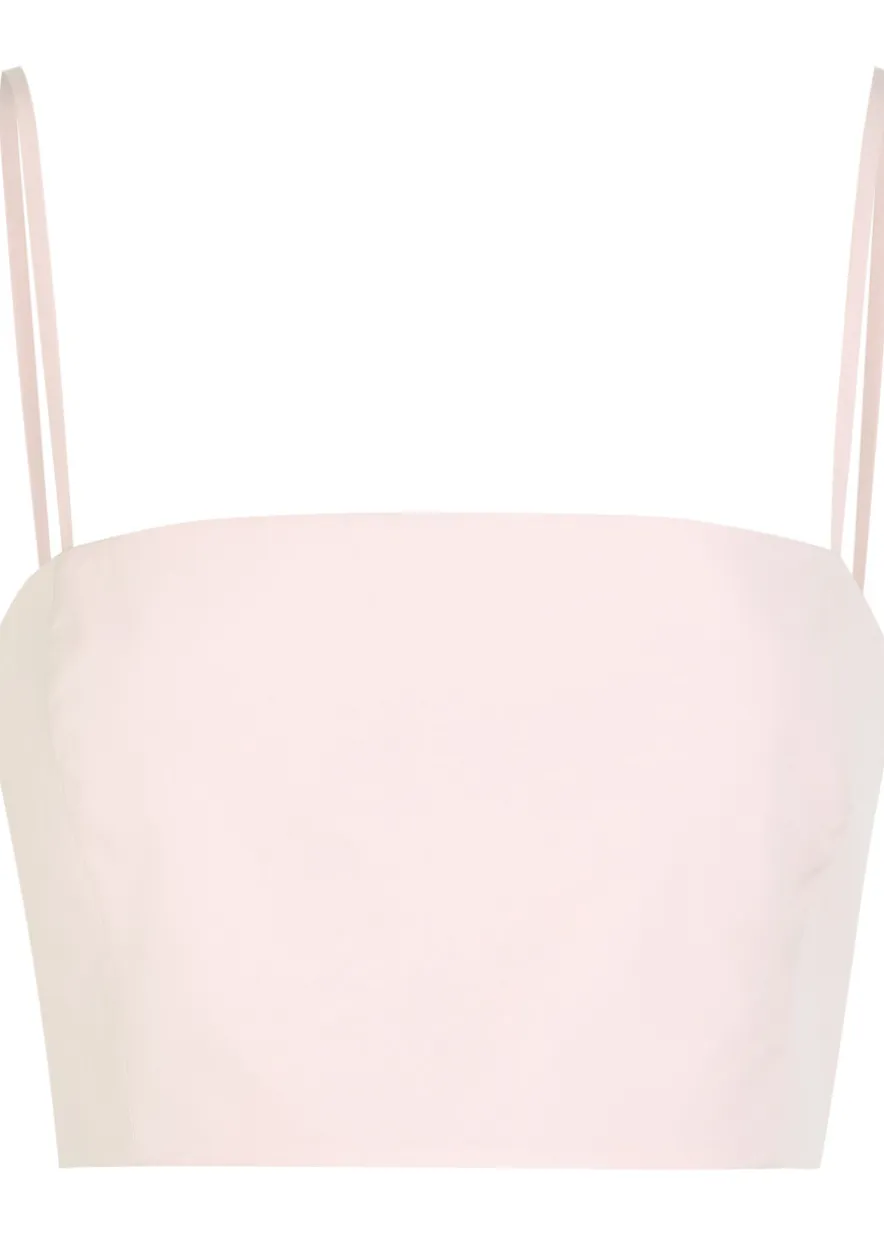 Nadir cropped cotton-poplin top