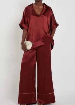 Nael wide-leg satin trousers