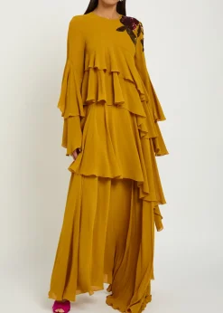 Naiad ruffled embellished silk-georgette maxi dress