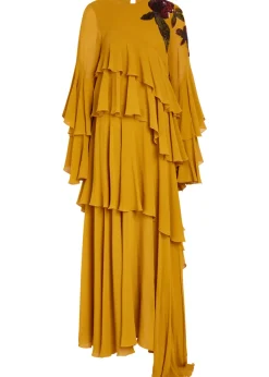 Naiad ruffled embellished silk-georgette maxi dress
