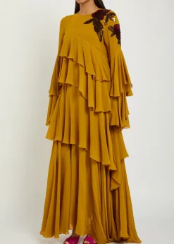 Naiad ruffled embellished silk-georgette maxi dress