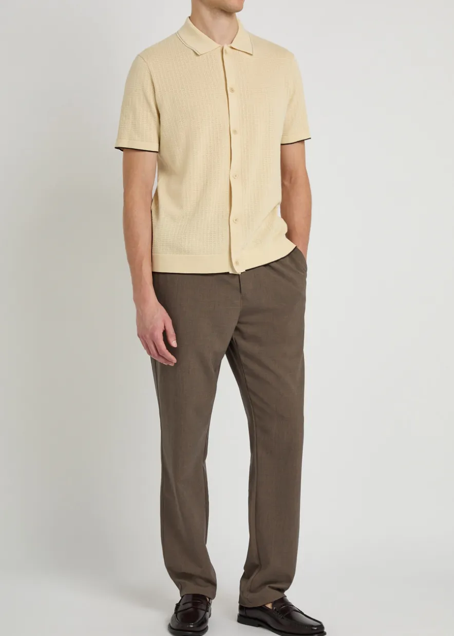 Nalo textured-knit cotton shirt