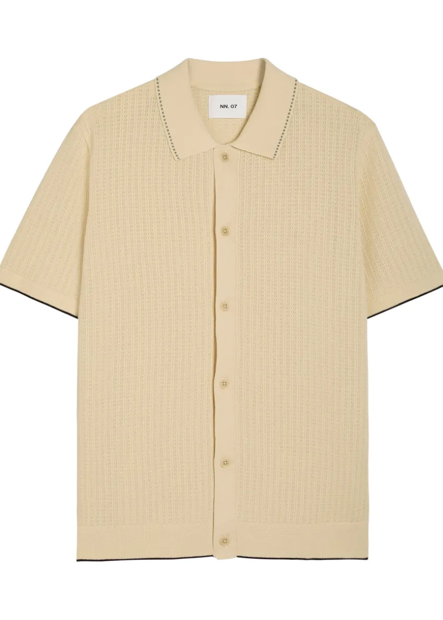 Nalo textured-knit cotton shirt