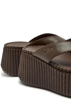Nama 80 leather wedge thong sandals