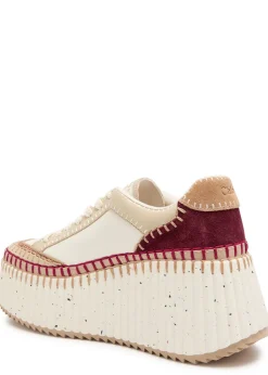 Nama panelled leather flatform sneakers