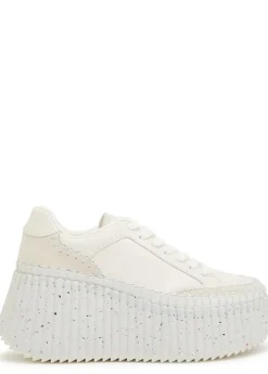 Nama panelled leather flatform sneakers