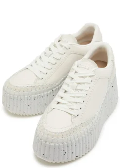 Nama panelled leather flatform sneakers