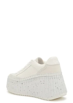 Nama panelled leather flatform sneakers