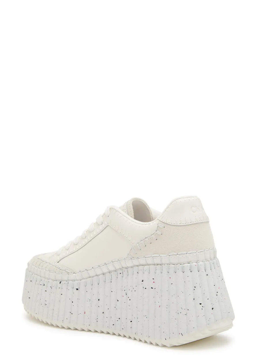 Nama panelled leather flatform sneakers