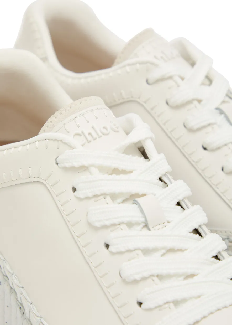 Nama panelled leather flatform sneakers