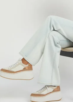Nama panelled suede and leather flatform sneakers