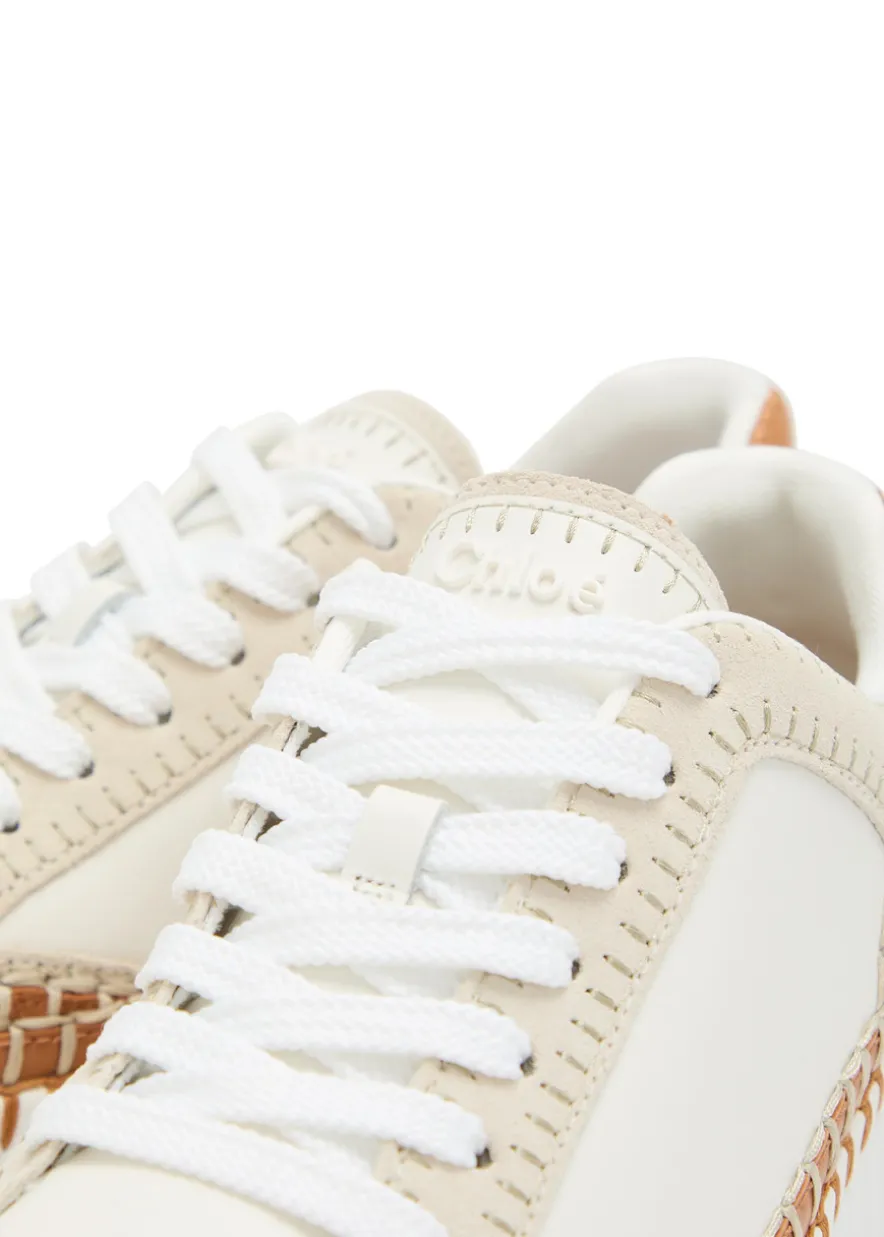 Nama panelled suede and leather flatform sneakers
