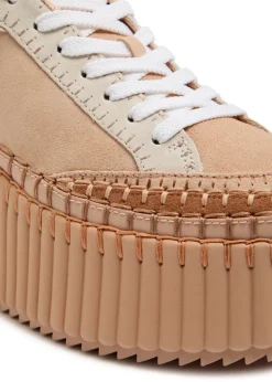 Nama panelled suede flatform sneakers
