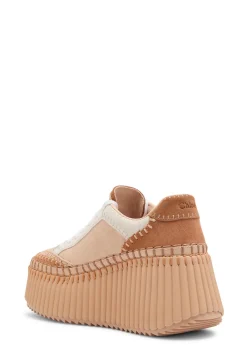 Nama panelled suede flatform sneakers