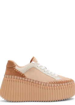 Nama panelled suede flatform sneakers