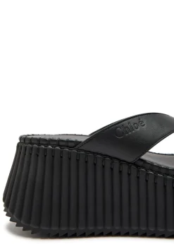 Nama 80 thong leather wedge sandals