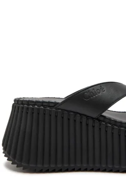 Nama 80 thong leather wedge sandals