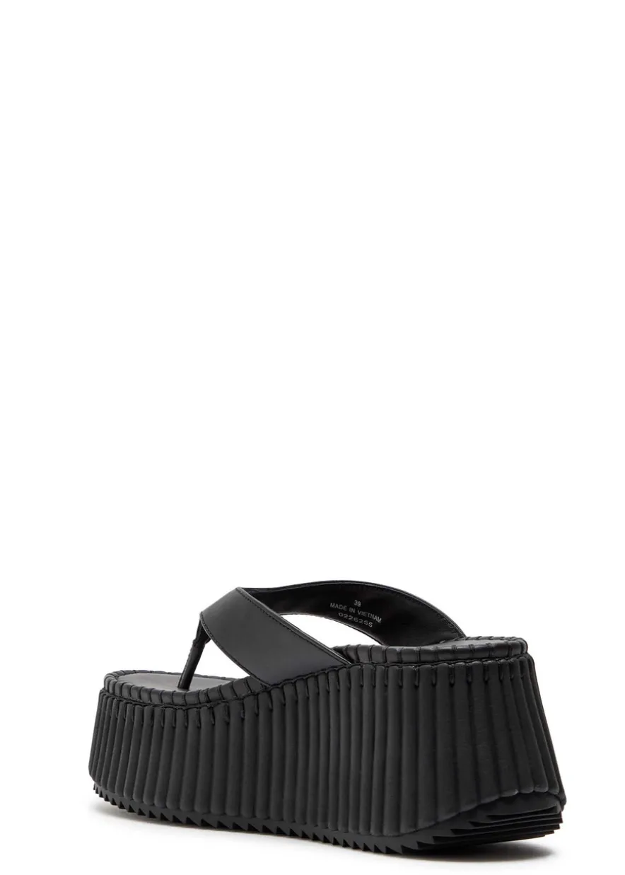 Nama 80 thong leather wedge sandals