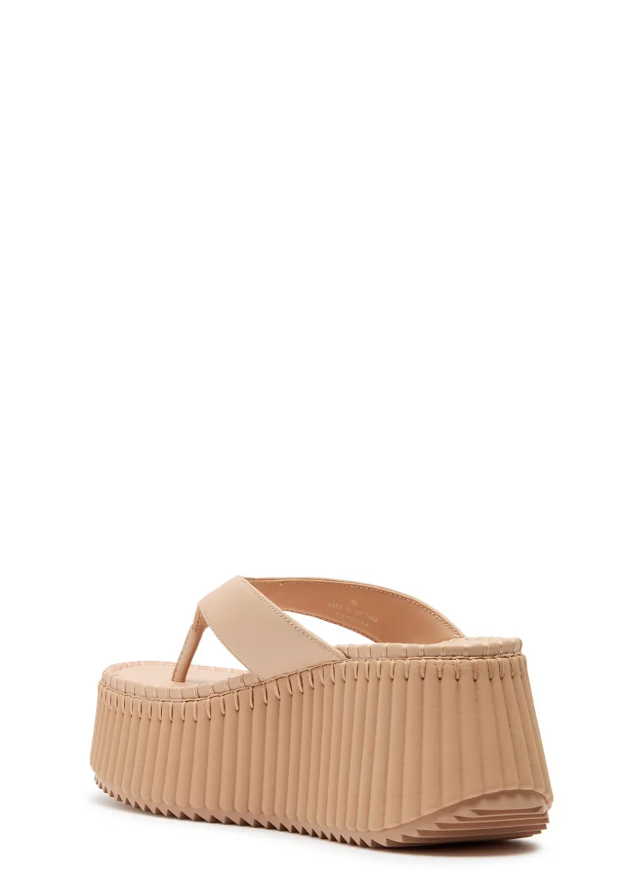 Nama 80 thong leather wedge sandals