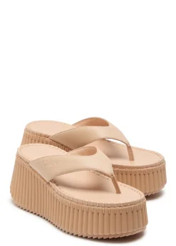 Nama 80 thong leather wedge sandals