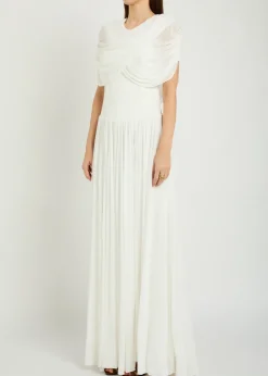 Nancie draped cape-effect jersey maxi dress