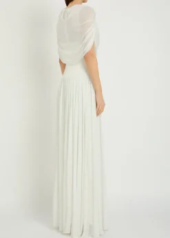 Nancie draped cape-effect jersey maxi dress