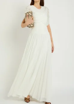 Nancie draped cape-effect jersey maxi dress