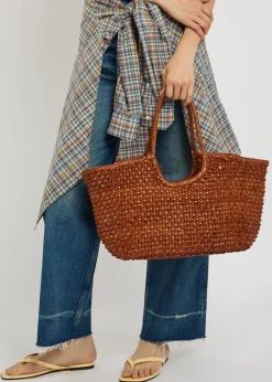 Nantucket Cactus woven leather tote bag