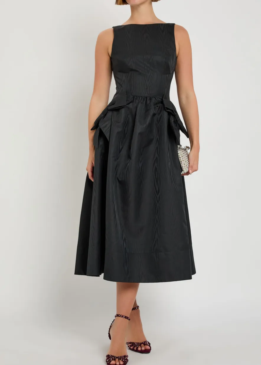 Narcissa jacquard taffeta midi dress
